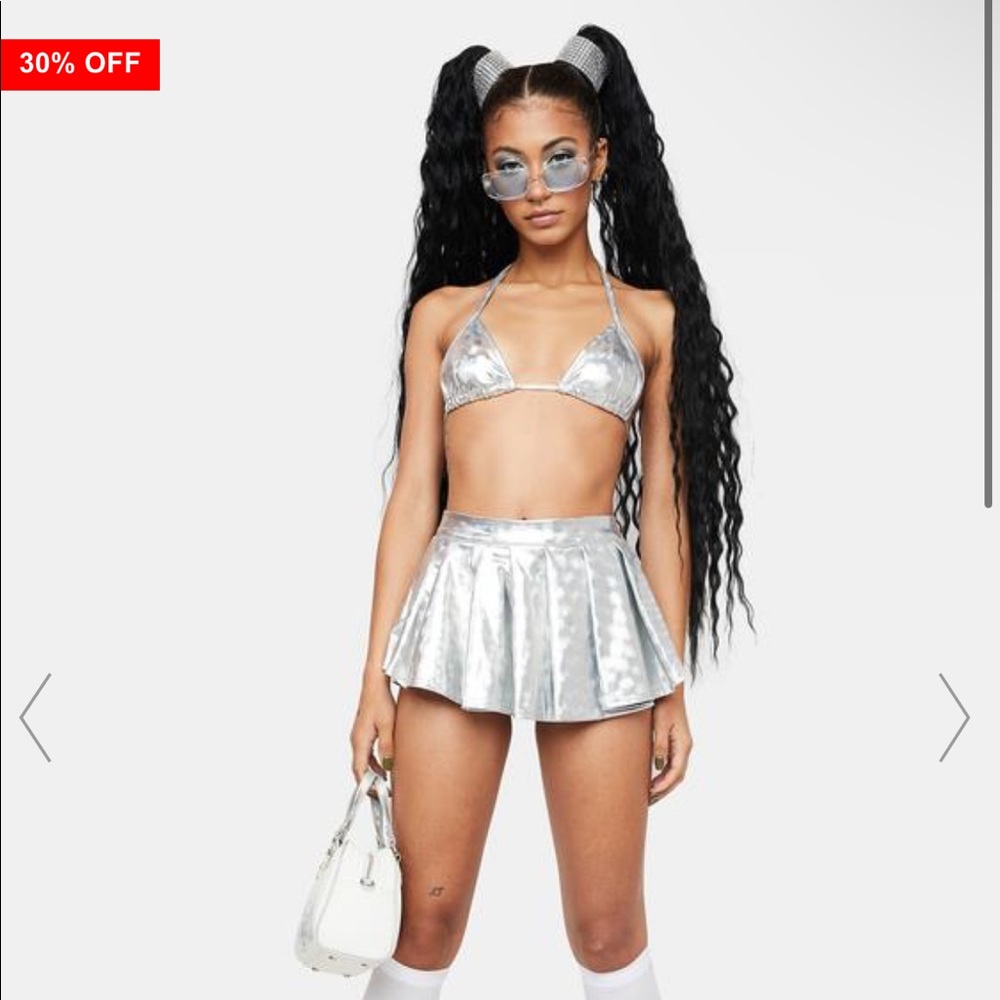 Nova girl metallic skort set dollskill